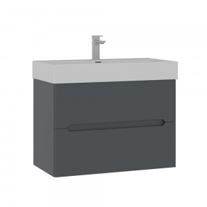 Тумба с раковиной ORKA Malta 80 подвесная, антрацит матовый