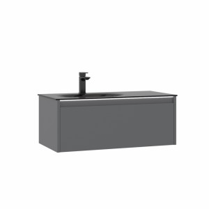 Тумба с раковиной ORKA Lisbon 90 подвесная, серый матовый