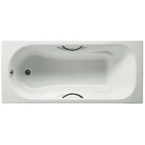 Ванна Roca Malibu 160х75 с отверстиями для ручек, anti-slip 2310G000R чугун