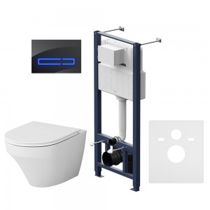 Комплект AM.PM Инсталляция с клавишей Touchless Pro цвет чёрный унитаз Inspire FlashClean IS450A38.501700