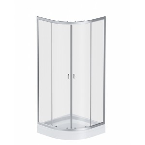 Душевое ограждение Am.Pm X-Joy Twin Slide 90х90 прозрачное стекло профиль хром W88G-205-090MT64 с поддоном W88T-205-090W64