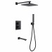 Душевая система ABBER Weiss Insel AF8050B скрытого монтажа с изливом термостат цвет черный матовый