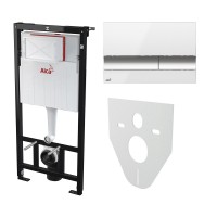 Инсталляция для унитаза AlcaPlast AM101/1120-4:1 RU M1720-1-001 с кнопкой M1720-1 цвет белый/хром