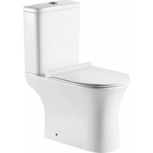 Чаша напольного унитаза Aquanet Rimless Roll 2-C CL-12289 без бачка с сиденьем микролифт 240206