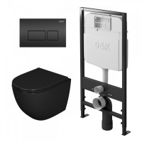 Комплект D&K DS1392501 унитаз Matrix инсталляция клавиша цвет черный