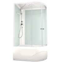 Душевая кабина Domani-Spa Delight Slim 128 high L 120х80 белые стенки матовые стекла