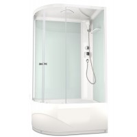 Душевая кабина Domani-Spa Delight Slim 128 high R 120х80 белые стенки матовые стекла