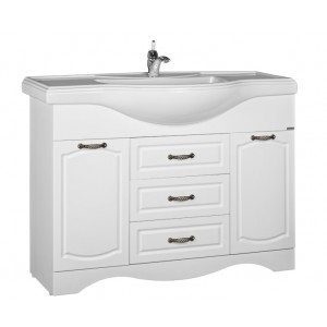 Тумба с раковиной Домино Rich 120 цвет белое дерево DR6005T