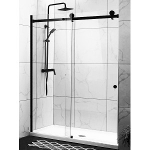 Душевая дверь Oporto Shower OS7PВ/100 100х190 прозрачное стекло черный профиль